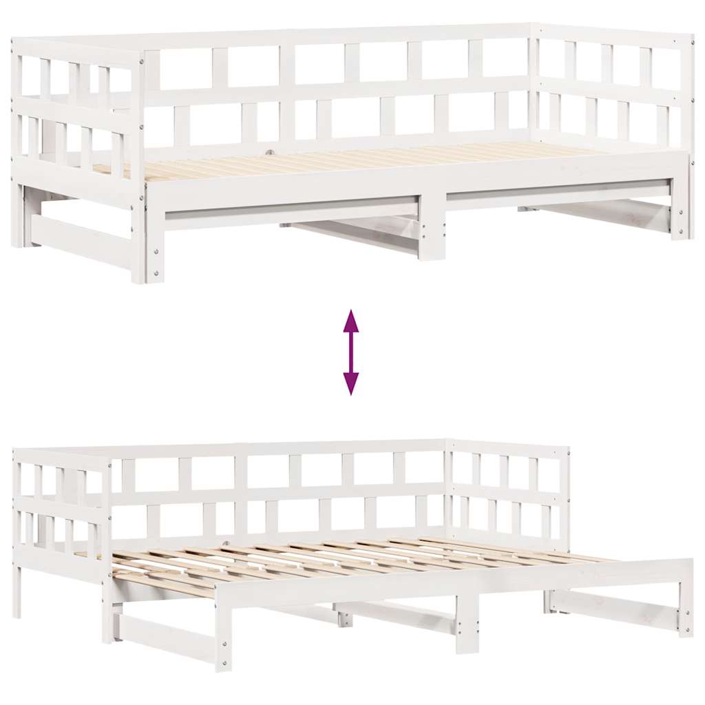Lit coffre à tiroirs – Blanc – 90 x 190 cm