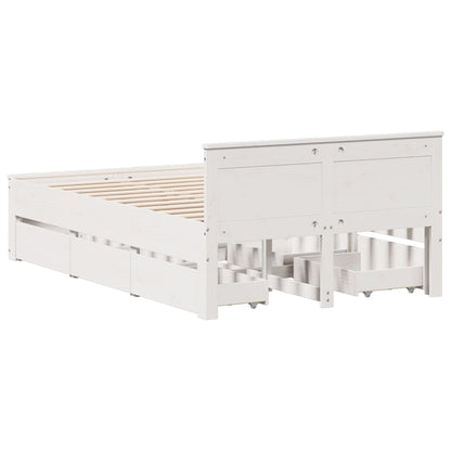 Cadre de lit avec tête de lit – Blanc – 120 x 200 cm