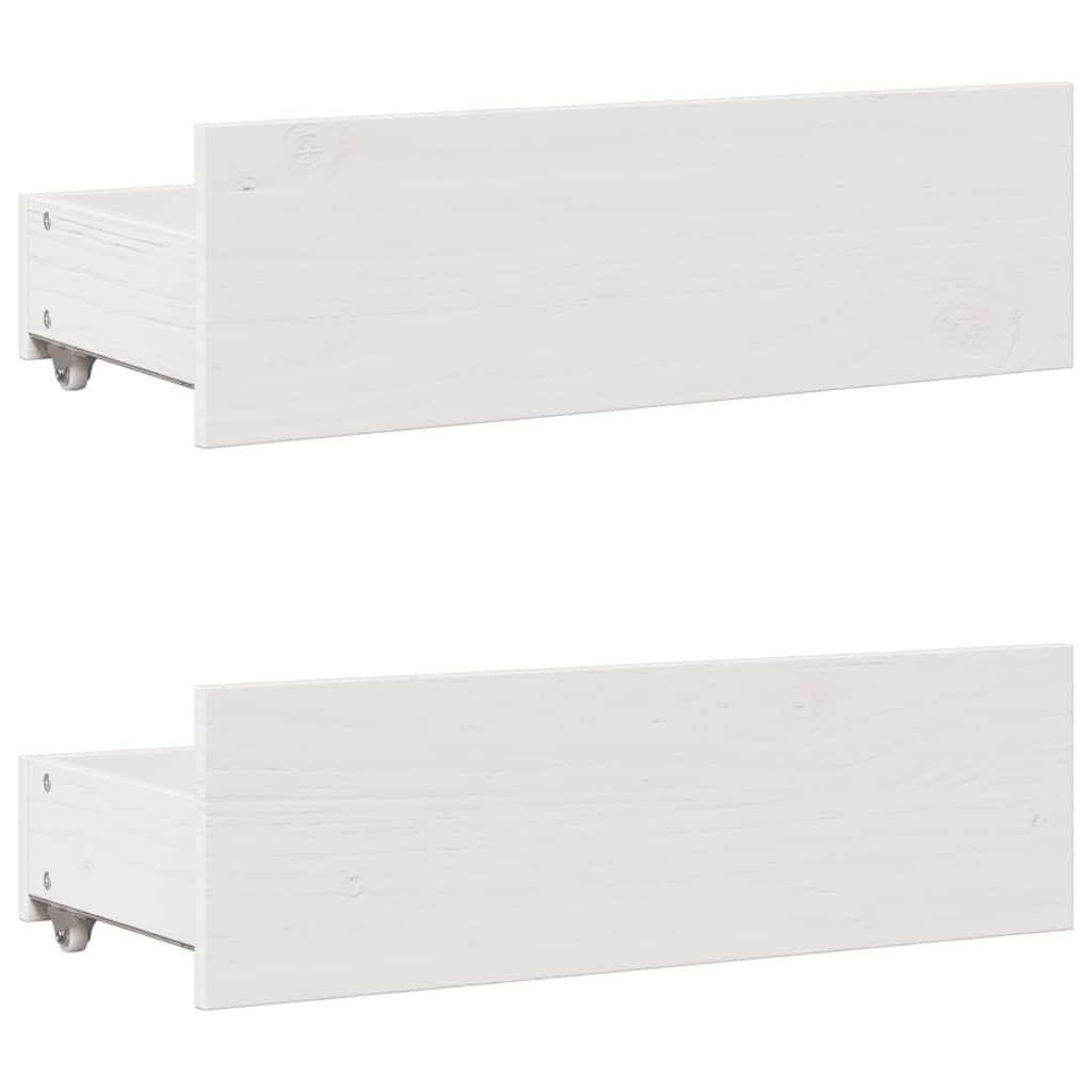 Lit coffre à tiroirs – Blanc – 140 x 200 cm