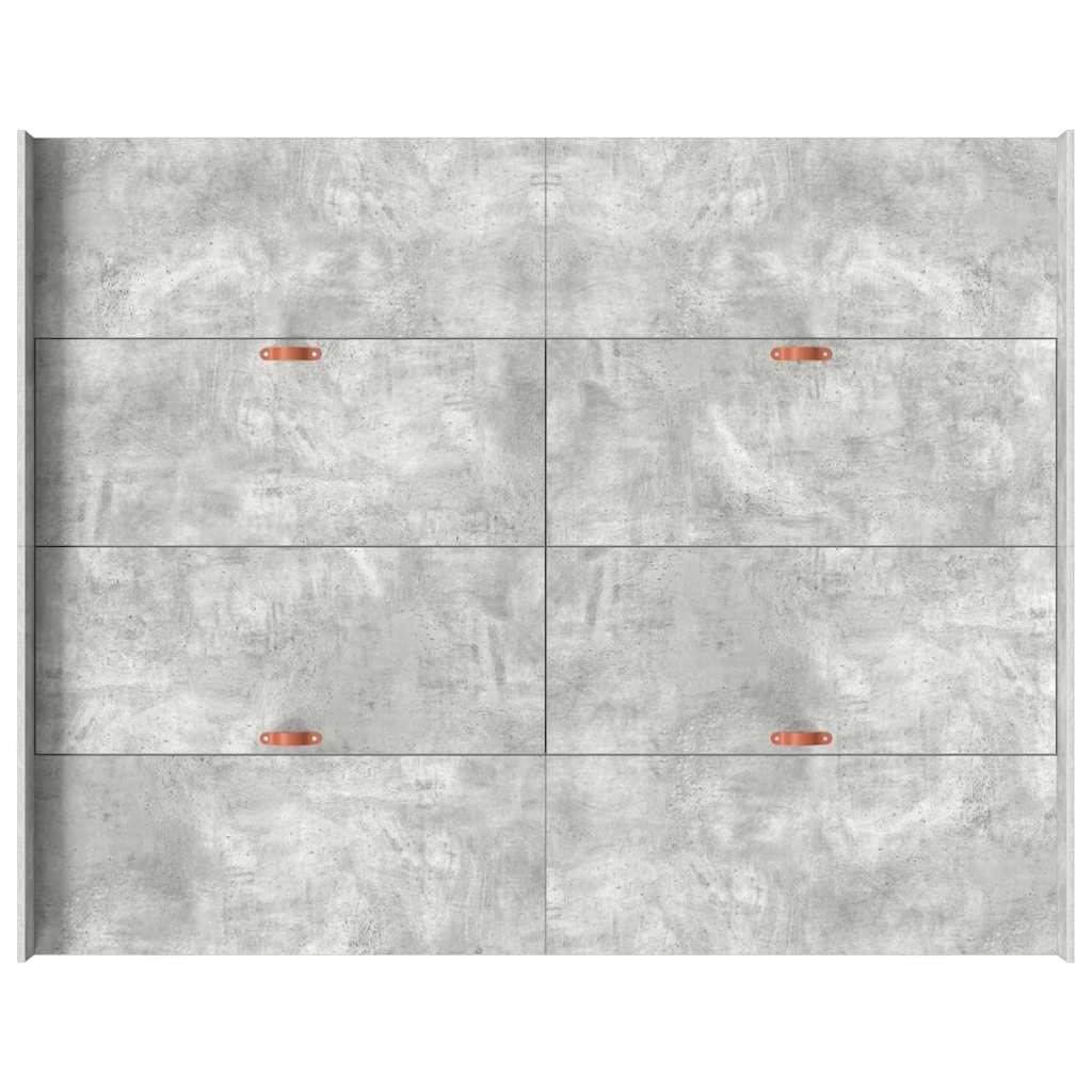 Lit coffre à tiroirs – Gris béton – 160 x 200 cm