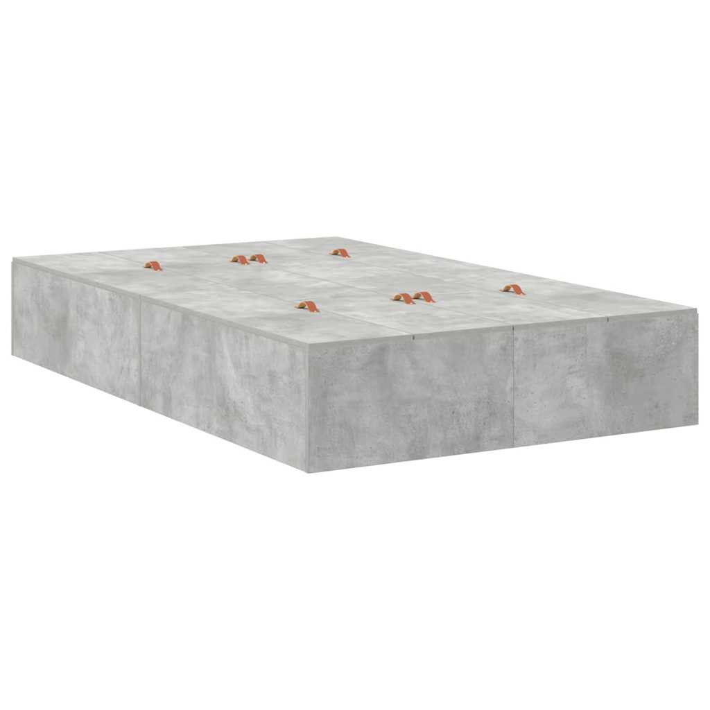 Lit coffre à portes – Gris béton – 120 x 200 cm