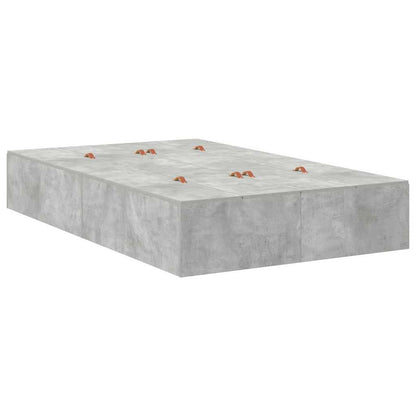 Lit coffre à portes – Gris béton – 120 x 200 cm