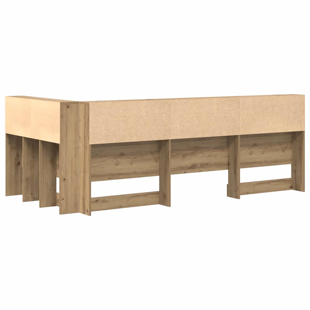 Tête de lit avec rangement – Chêne artisanal bois d'ingénierie (2)