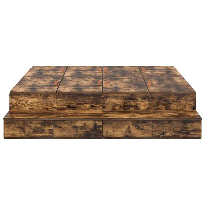 Lit coffre – Chêne fumé bois d'ingénierie – 140 cm