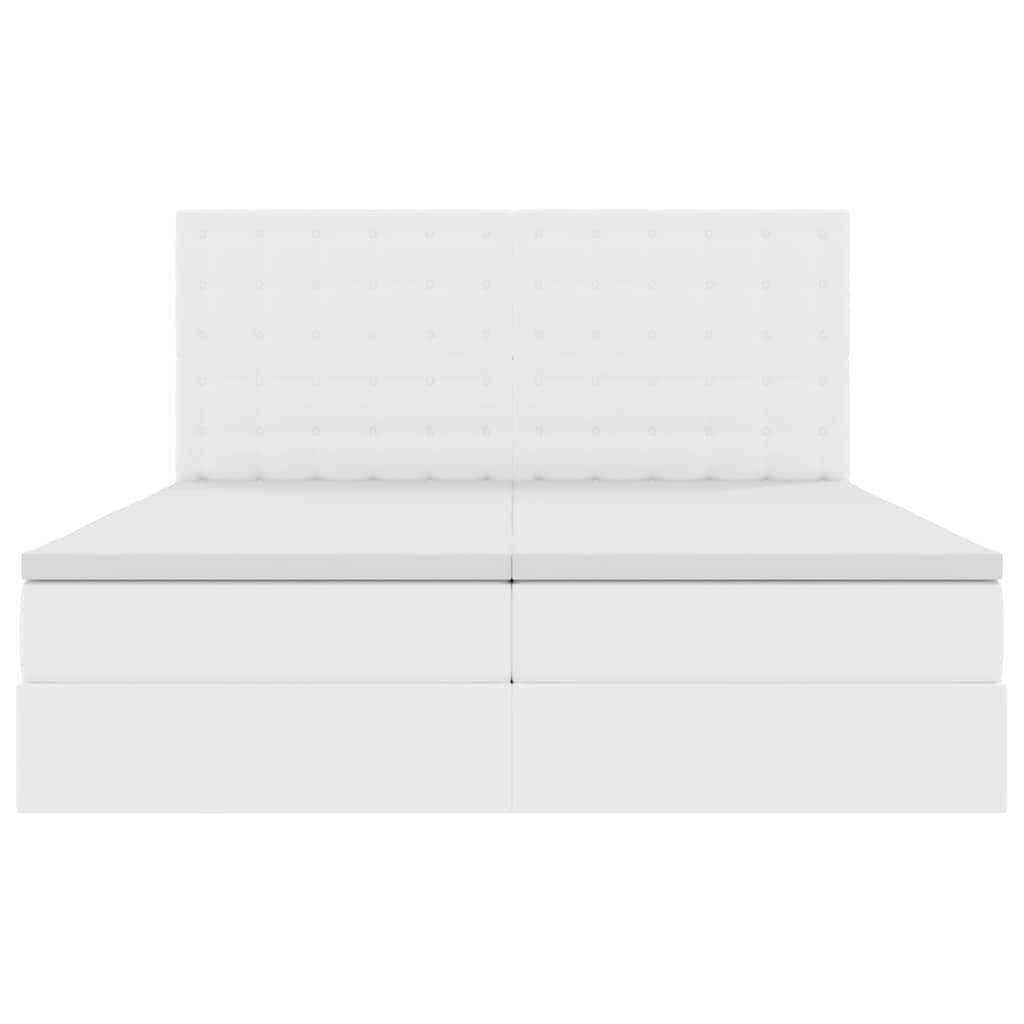 Lit coffre avec matelas – Blanc pur – 200 x 200 cm