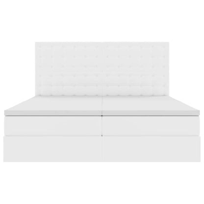 Lit coffre avec matelas – Blanc pur – 200 x 200 cm
