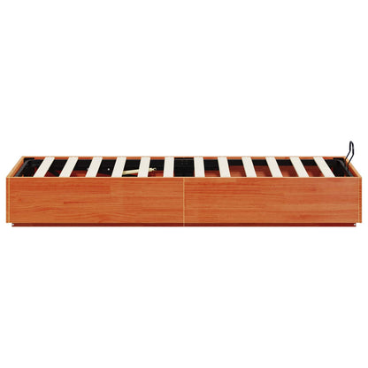 Lit coffre – Brun cire – 100 x 200 cm